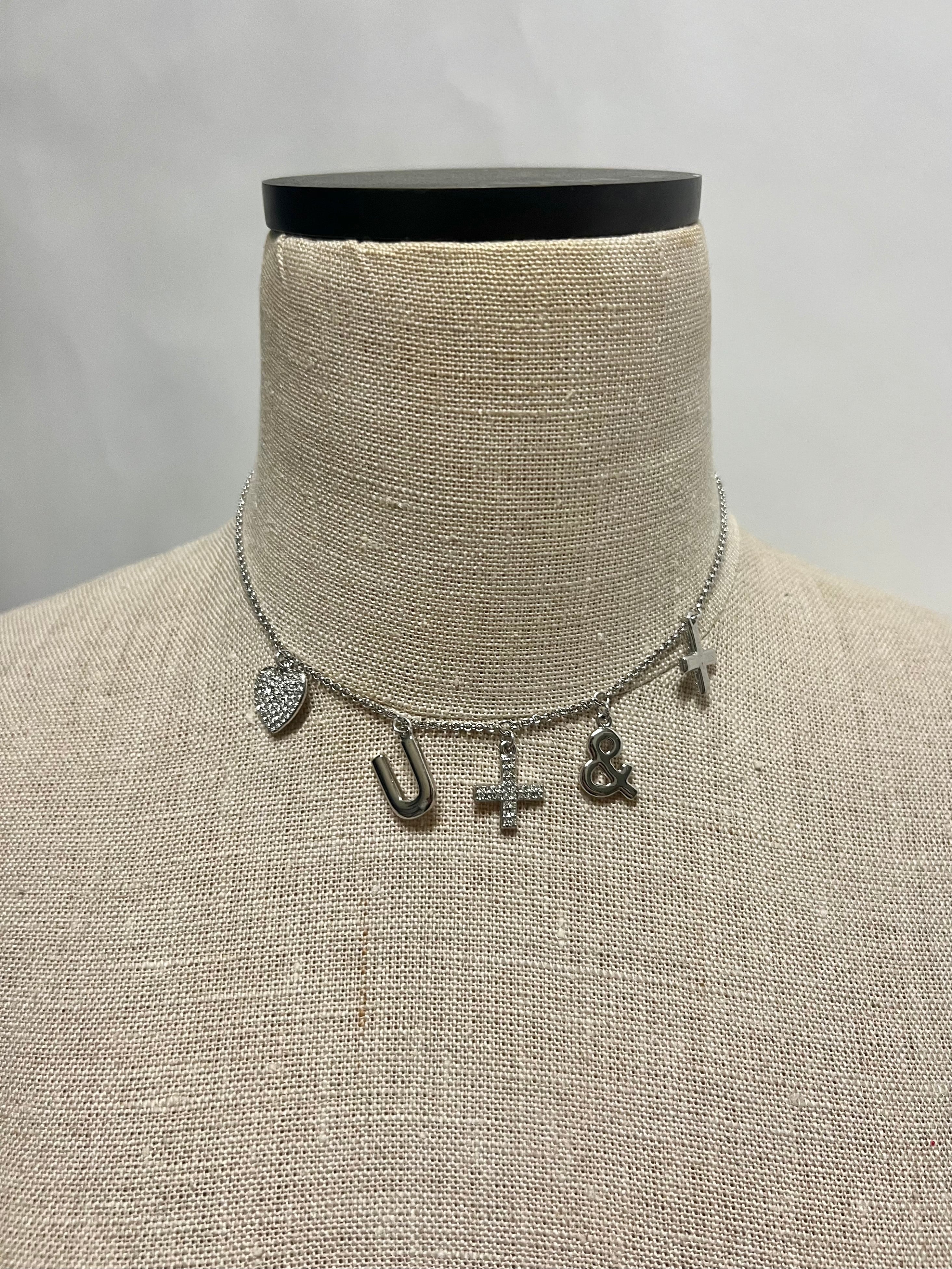 Swarovski silver charm necklace