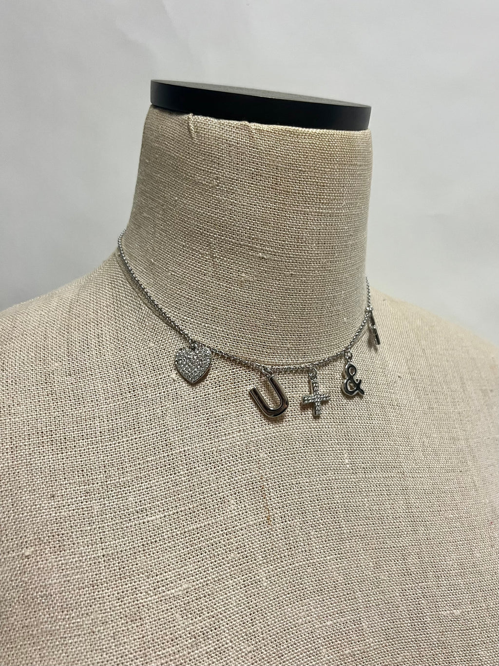 Swarovski silver charm necklace